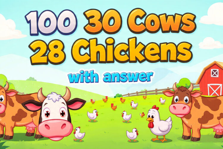 100 30 Cows 28 Chickens Riddles with answer